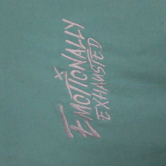 Teal Emotionally Exhausted Sweater - Picture 2 of 4